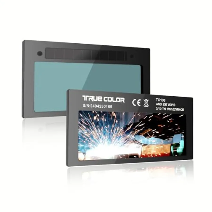 Сварочная линза HD Shade 10 2x4 1/4 с автоматическим затемнением, технология True Color Blue, солнечная зарядка, совместима с Mos
Сварочная линза HD Shade 10 2x4 1/4 с автоматическим затемнением, технология True Color Blue, солнечная зарядка, совместима с Mos