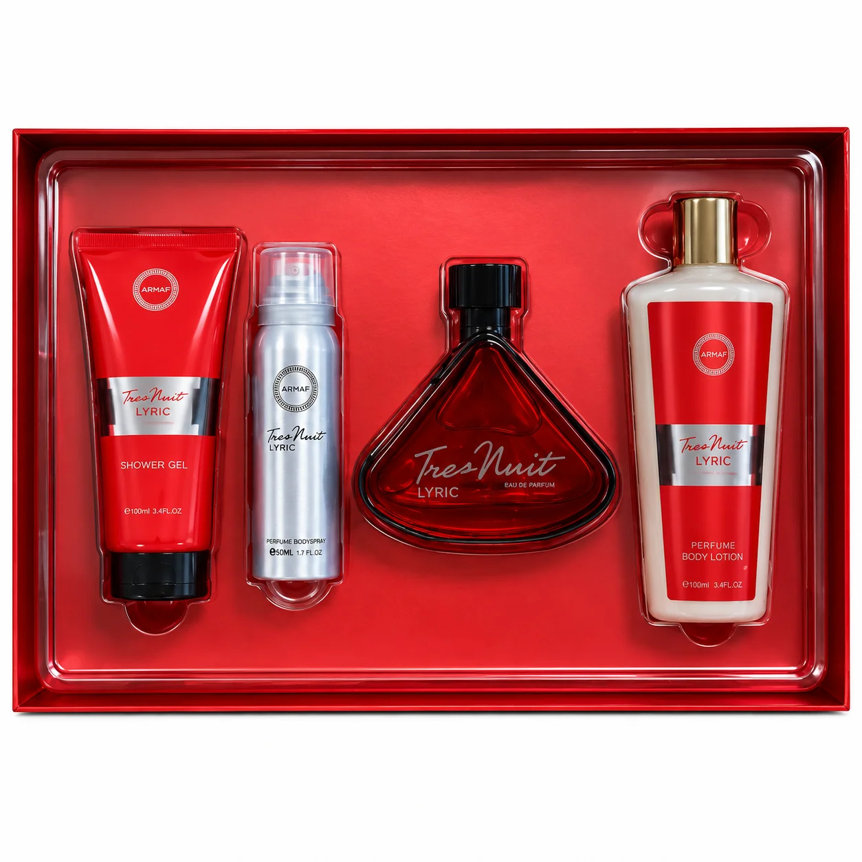 Armaf - Men's Tres Nuit Lyric 4pc Gift Set Fragrances
Armaf - Men's Tres Nuit Lyric 4pc Gift Set Fragrances