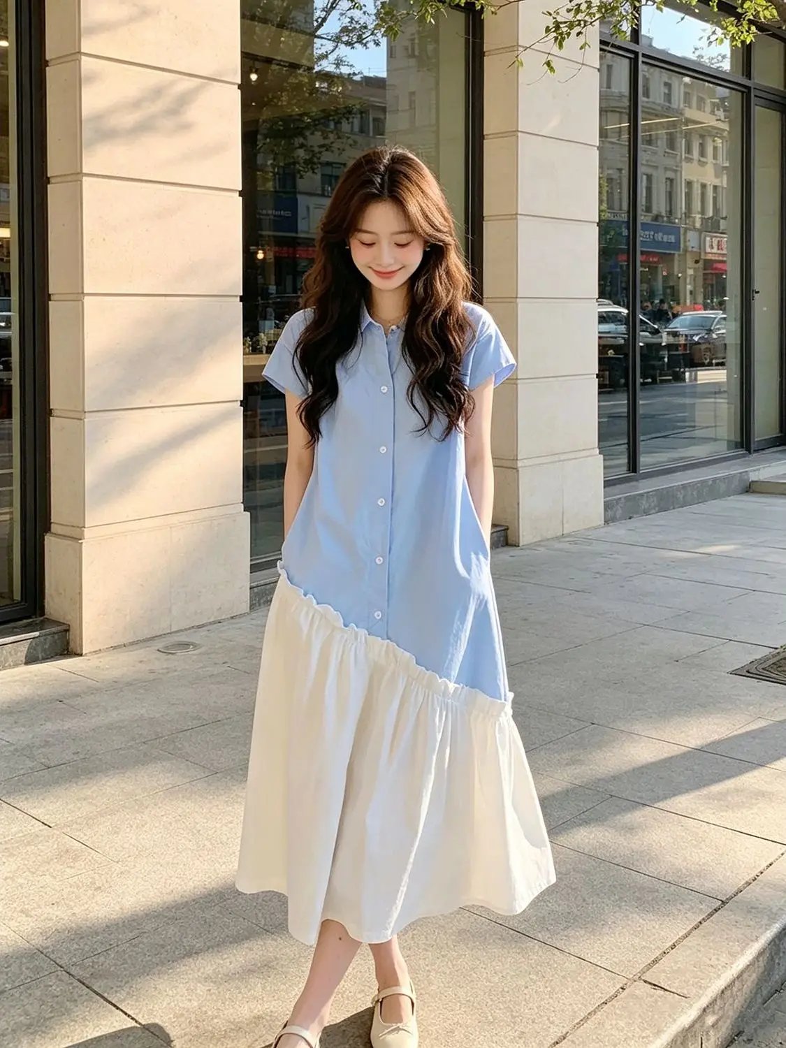 Summer New Style Women's Shirt Dress Loose Fit Asymmetrical Splicing Long Dress Korean Version City Commute Standard Size
Summer New Style Women's Shirt Dress Loose Fit Asymmetrical Splicing Long Dress Korean Version City Commute Standard Size