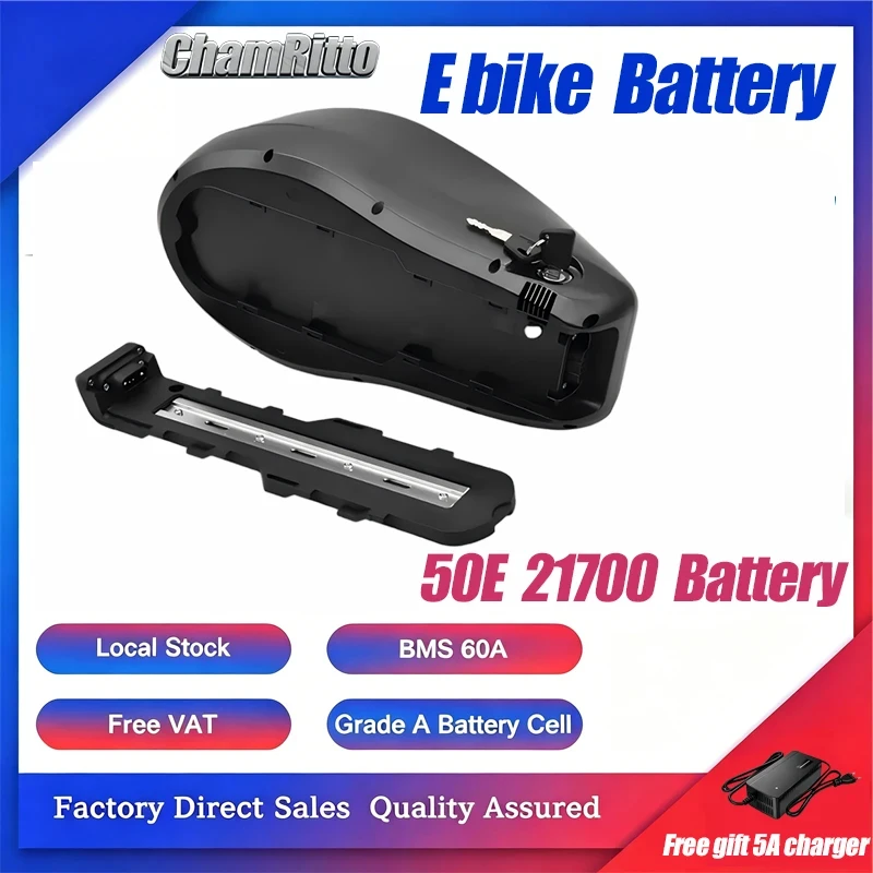 EBike 48V 50Ah 52V 50Ah 60V 40Ah 72V 60Ah Downtube Battery Tank 21700 EBike Bicycle Escooter Battery for 750W 1000W 1500W 2000W
EBike 48V 50Ah 52V 50Ah 60V 40Ah 72V 60Ah Downtube Battery Tank 21700 EBike Bicycle Escooter Battery for 750W 1000W 1500W 2000W