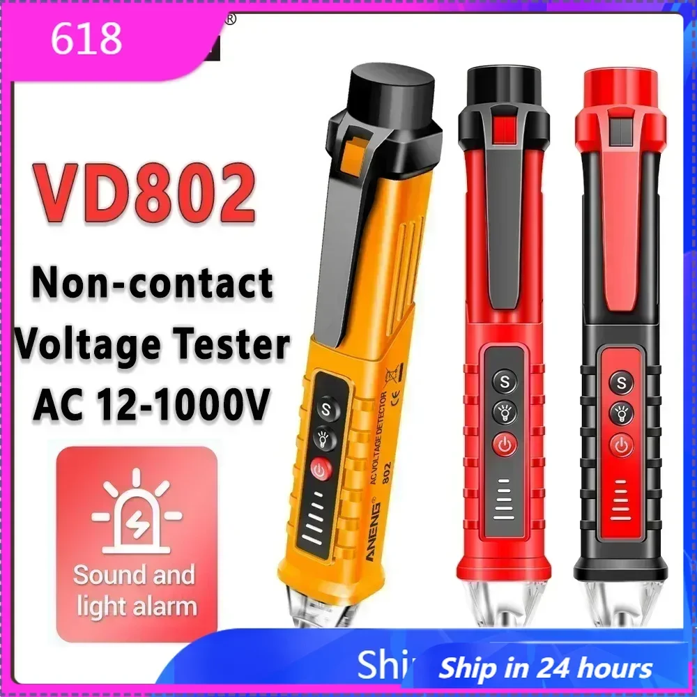 ANENG VD802 Non-contact AC Voltage Detector Tester Meter 12V-1000v Pen Style Electric Indicator LED voltage meter
ANENG VD802 Non-contact AC Voltage Detector Tester Meter 12V-1000v Pen Style Electric Indicator LED voltage meter