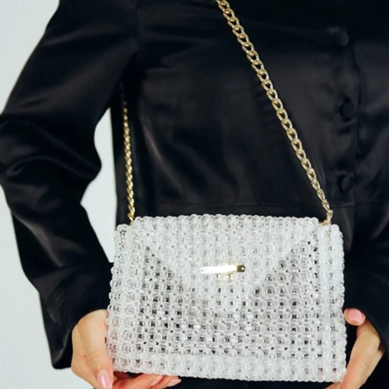 Advanced Luxury Party Banquet Handbag New Fashion Square Chain Shoulder Women's Bag Transparent Bead Handmade Customizable Color
Advanced Luxury Party Banquet Handbag New Fashion Square Chain Shoulder Women's Bag Transparent Bead Handmade Customizable Color