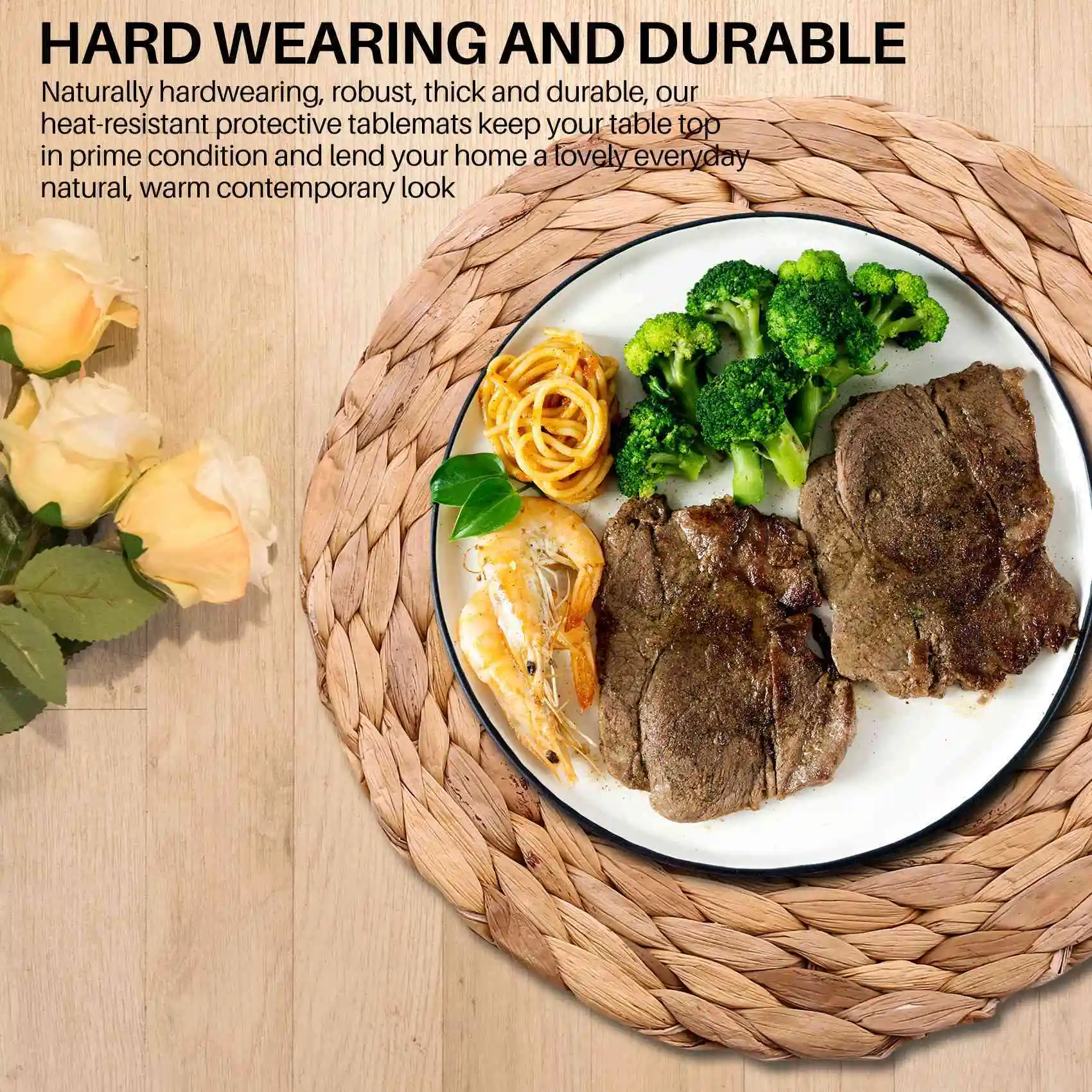 FYBL-18 Pack Круглый водный гиацинт для столовых приборов, качественные тканые плетеные коврики для стола, 25 см
FYBL-18 Pack Круглый водный гиацинт для столовых приборов, качественные тканые плетеные коврики для стола, 25 см