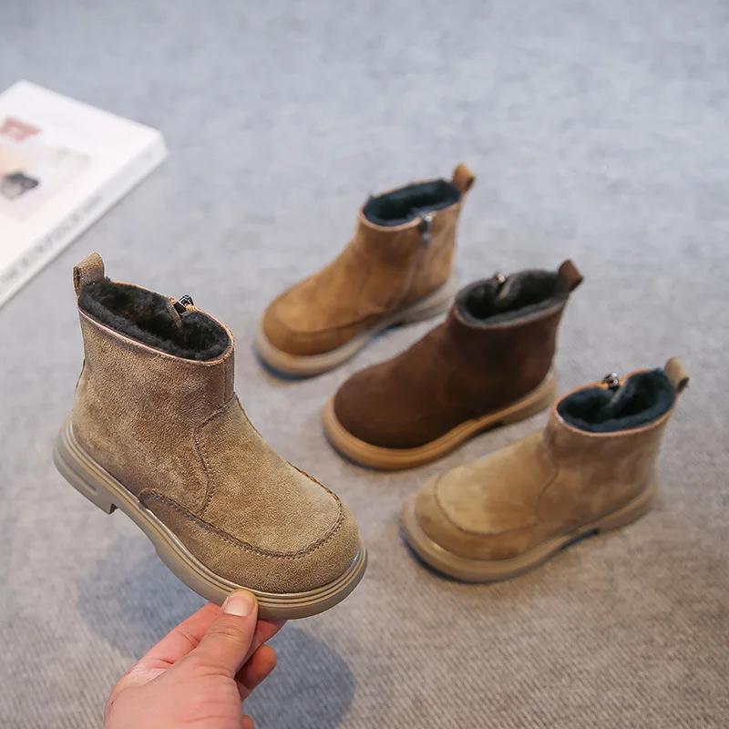Winter Children Leather Boots Retro Simple Girls Fashion Ankle Plush Boots Solid Color Causal Kids Cotton Boots Non-slip Zipper
Winter Children Leather Boots Retro Simple Girls Fashion Ankle Plush Boots Solid Color Causal Kids Cotton Boots Non-slip Zipper