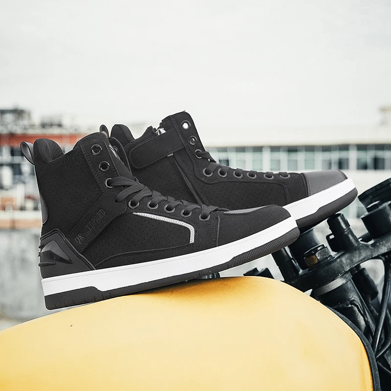 Men Breathable Anti-fall Rider Road Racing Casual Shoes Motorcycle Boots Boots Gear Shift Rubber Sole Reflective Motorbike Shoes
Men Breathable Anti-fall Rider Road Racing Casual Shoes Motorcycle Boots Boots Gear Shift Rubber Sole Reflective Motorbike Shoes