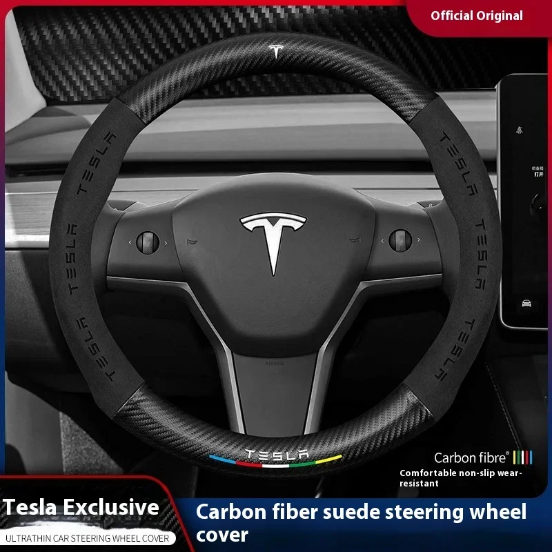 Чехол на руль автомобиля из углеродного волокна для Tesla Model 3 S Y Model X Roadster 2019-2025, аксессуары для салона автомобиля
Чехол на руль автомобиля из углеродного волокна для Tesla Model 3 S Y Model X Roadster 2019-2025, аксессуары для салона автомобиля