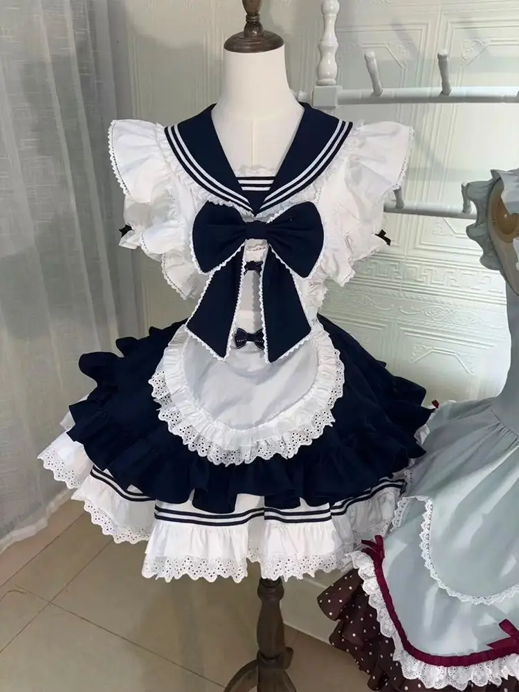 Sweet Cute Girl Navy Collar Short Sleeve Set Japanese Kawaii Lolita Style Lace Bow Dress Sets Sailor Collar Princess Party Dress
Sweet Cute Girl Navy Collar Short Sleeve Set Japanese Kawaii Lolita Style Lace Bow Dress Sets Sailor Collar Princess Party Dress
