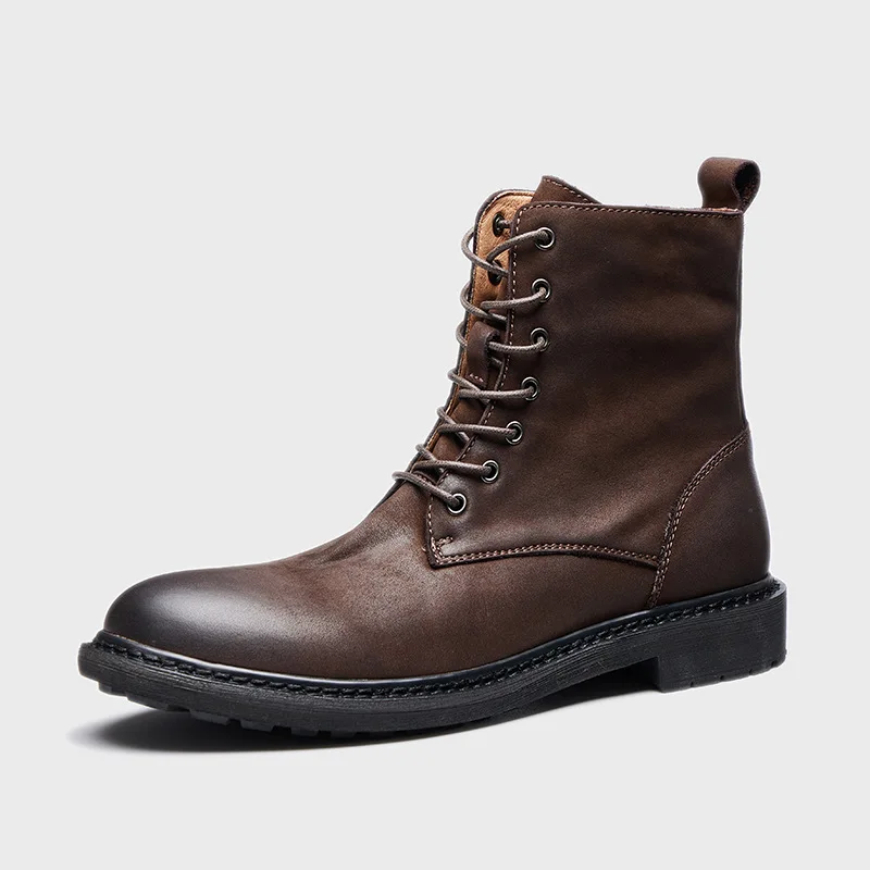 British Style Leather Motorcycle Boots, High Top Vintage Work Boots, Autumn Winter Outdoor Casual Shoes for Men
British Style Leather Motorcycle Boots, High Top Vintage Work Boots, Autumn Winter Outdoor Casual Shoes for Men