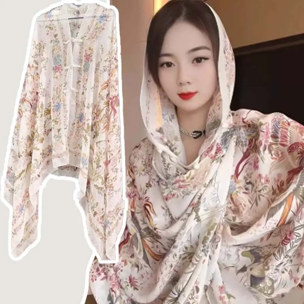 Милый дышащий женский шарф с цветочным принтом, длинный тонкий большой шаль с пуговицами в виде лягушки, легкий солнцезащитный платок для девочек
Милый дышащий женский шарф с цветочным принтом, длинный тонкий большой шаль с пуговицами в виде лягушки, легкий солнцезащитный платок для девочек
