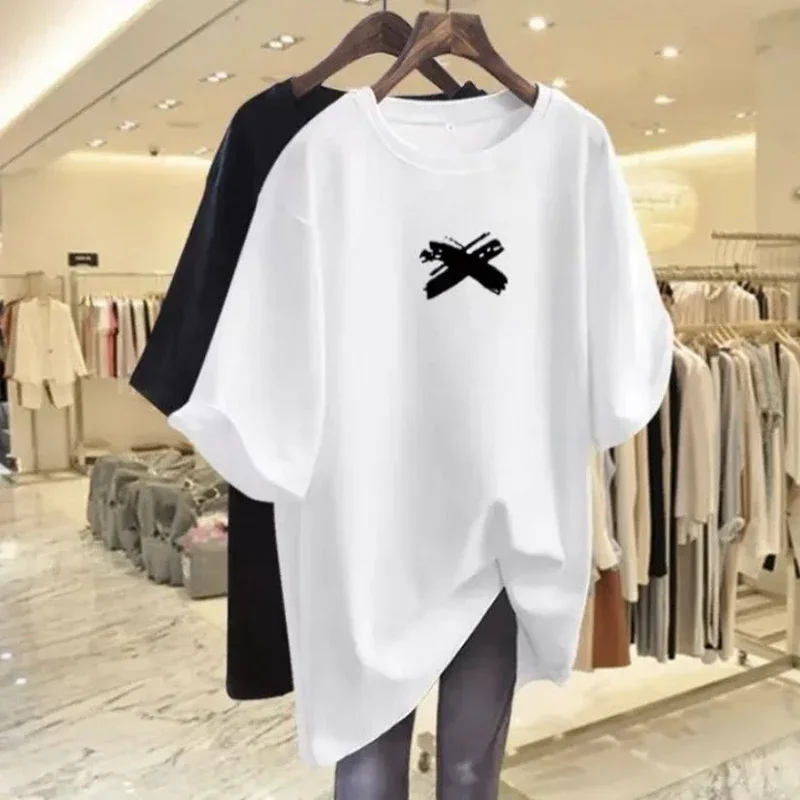 Women Pure Cotton Printed T-shirt Summer Female Loose Basic Short Sleeve Pullovers Chic Y2k M-3XL Top Tees
Women Pure Cotton Printed T-shirt Summer Female Loose Basic Short Sleeve Pullovers Chic Y2k M-3XL Top Tees