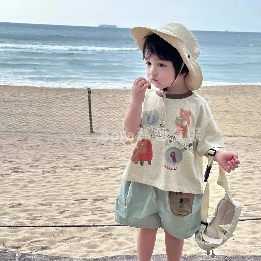 Summer Fashion Baby Boys Girls Cute Cartoon Animal Tshirt+Shorts 2pcs Children Set Casual Sportswear Beach Handsome Suits
Summer Fashion Baby Boys Girls Cute Cartoon Animal Tshirt+Shorts 2pcs Children Set Casual Sportswear Beach Handsome Suits