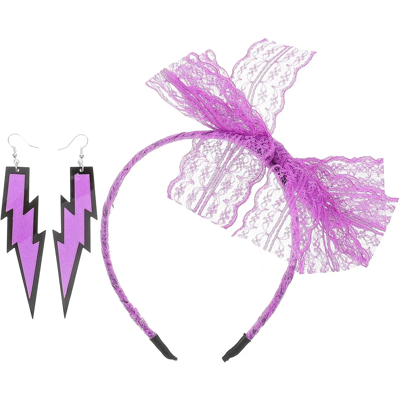 Neon Party Hair Accessories Retro Lace Bow Headband Dainty Earrings Women Halloween Punk Glow Prom Decorations
Neon Party Hair Accessories Retro Lace Bow Headband Dainty Earrings Women Halloween Punk Glow Prom Decorations