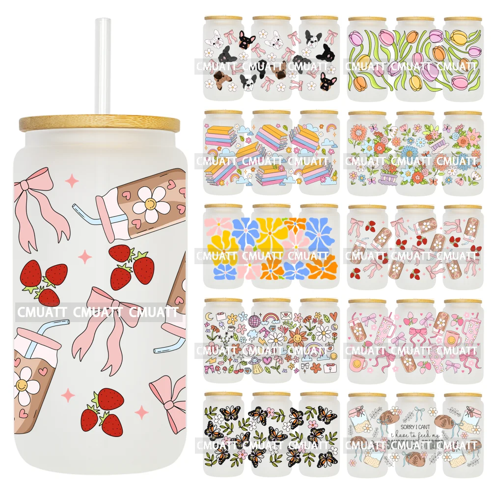 Pink Pastel Flowers Coquette Bow UV DTF Stickers Durable Waterproof Adhesive Wrap Transfer Printing For 16oz Libbey Glass Cups 
Pink Pastel Flowers Coquette Bow UV DTF Stickers Durable Waterproof Adhesive Wrap Transfer Printing For 16oz Libbey Glass Cups