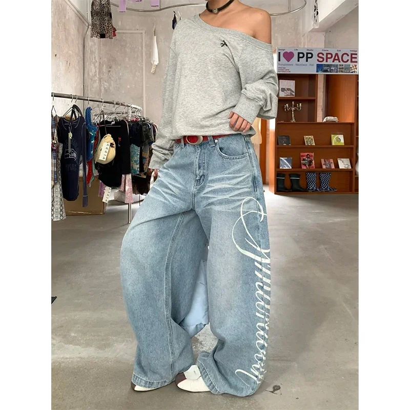 Women Blue Y2k Baggy Boyfriend Jeans Harajuku Vintage Wide Leg Denim Trousers Japanese 2000s Style Jeans Pants Oversize Clothes
Women Blue Y2k Baggy Boyfriend Jeans Harajuku Vintage Wide Leg Denim Trousers Japanese 2000s Style Jeans Pants Oversize Clothes