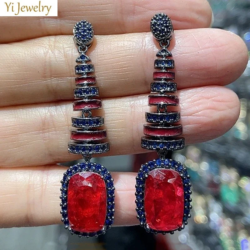 Women Earrings Long Dangle Drop Earrings Red Green Block Shiny Zircon Copper Luxury Jewelry Evening Party Wedding Female Gift
Women Earrings Long Dangle Drop Earrings Red Green Block Shiny Zircon Copper Luxury Jewelry Evening Party Wedding Female Gift