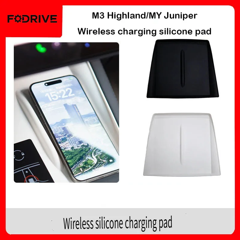 For Tesla M3 Highland/MY Juniper Wireless Charging Pad Silicone Dust-Proof Central Control Charger Mat Car Interior Accessories
For Tesla M3 Highland/MY Juniper Wireless Charging Pad Silicone Dust-Proof Central Control Charger Mat Car Interior Accessories