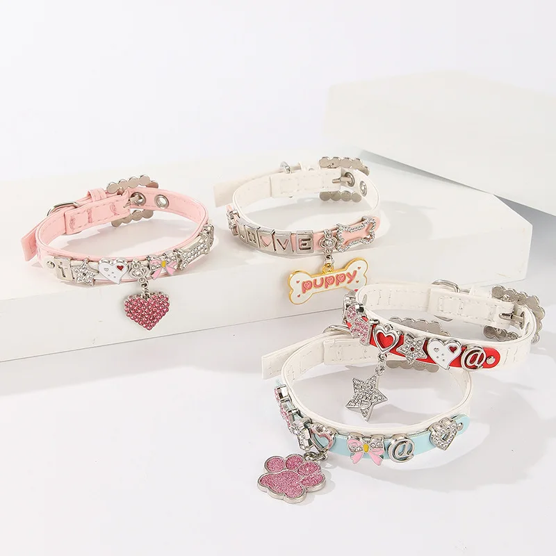 2025 New Pet PU Set Letter Collar Small Cat Dog Footprint Pendant Bone Pendant Set Diamond Cat Ring Cat Dog Supplies
2025 New Pet PU Set Letter Collar Small Cat Dog Footprint Pendant Bone Pendant Set Diamond Cat Ring Cat Dog Supplies