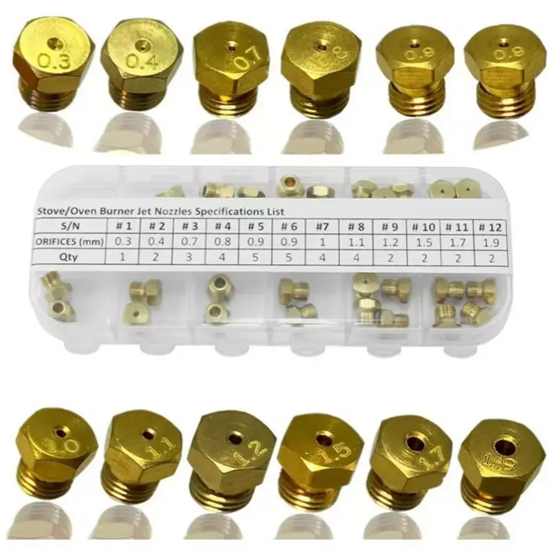 N04R For Range Stove Compatible Brass Jet Burner Nozzle Conversion Kit-36Pcs Propane LPG M6x0.75 Mm Gas Spray Tips
N04R For Range Stove Compatible Brass Jet Burner Nozzle Conversion Kit-36Pcs Propane LPG M6x0.75 Mm Gas Spray Tips