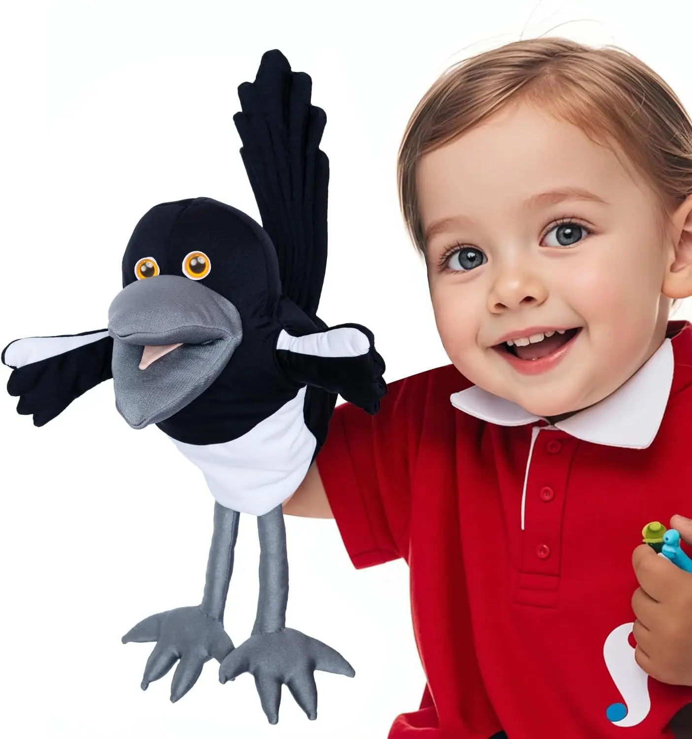 Maggie Magpie Hand Puppet for Kids 1+ – Soft Bird Puppet for Pretend Play, Learning, and Interactive Fun (Small)
Maggie Magpie Hand Puppet for Kids 1+ – Soft Bird Puppet for Pretend Play, Learning, and Interactive Fun (Small)