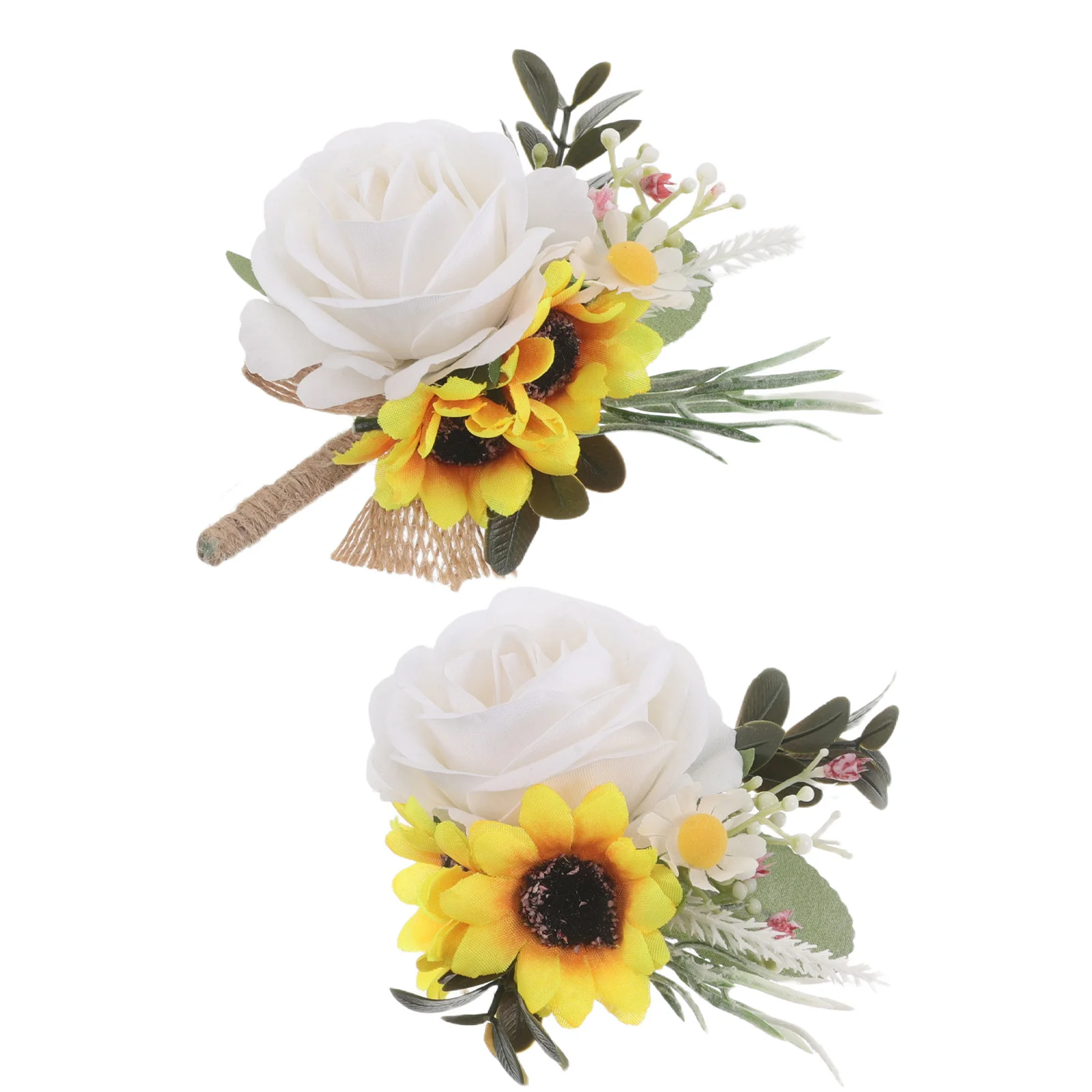 2Pcs Wedding Decoration Flowers Wrist Corsage and Boutonniere Set Artificial Rose Sunflower for Bride Bridesmaid Groom Wedding
2Pcs Wedding Decoration Flowers Wrist Corsage and Boutonniere Set Artificial Rose Sunflower for Bride Bridesmaid Groom Wedding