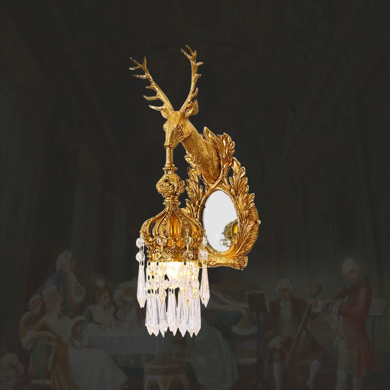 Французская пасторальная настенная лампа Rococo из латуни с кристаллами, прикроватная тумбочка для вестибюля, роскошный медный светильник в европейском стиле
Французская пасторальная настенная лампа Rococo из латуни с кристаллами, прикроватная тумбочка для вестибюля, роскошный медный светильник в европейском стиле