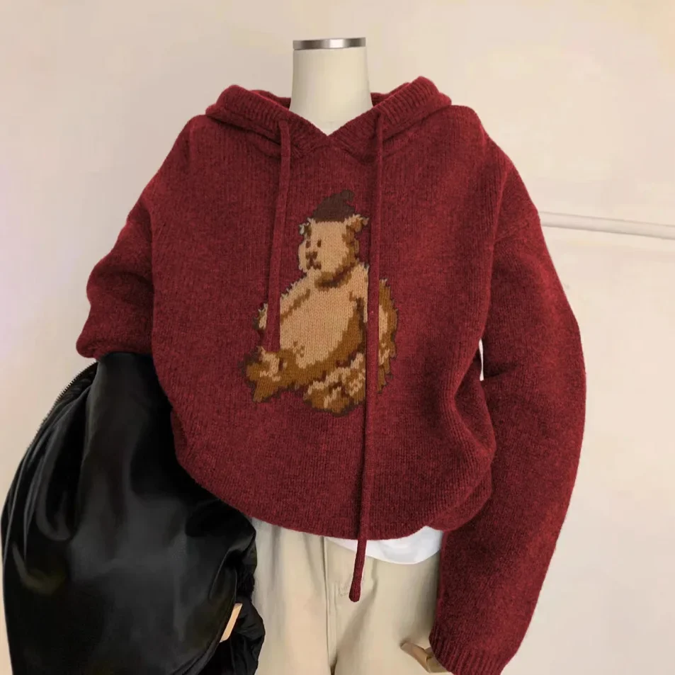 Hooded sweater for women in autumn, knitted, lazy and windy, with a hat inside thick hoodie, and hooded sweater
Hooded sweater for women in autumn, knitted, lazy and windy, with a hat inside thick hoodie, and hooded sweater