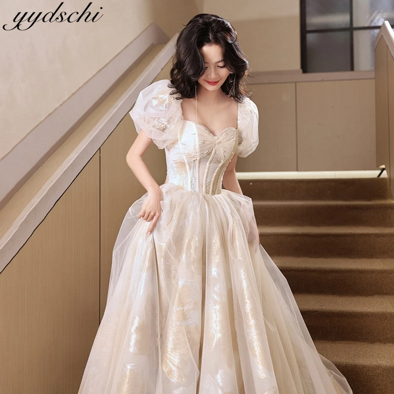 Customized Elegant Boat Neck Appliques Puff Sleeve Evening Dresses For Women 2025 Prom Dresses Party Dress Formal Evening Dress
Customized Elegant Boat Neck Appliques Puff Sleeve Evening Dresses For Women 2025 Prom Dresses Party Dress Formal Evening Dress