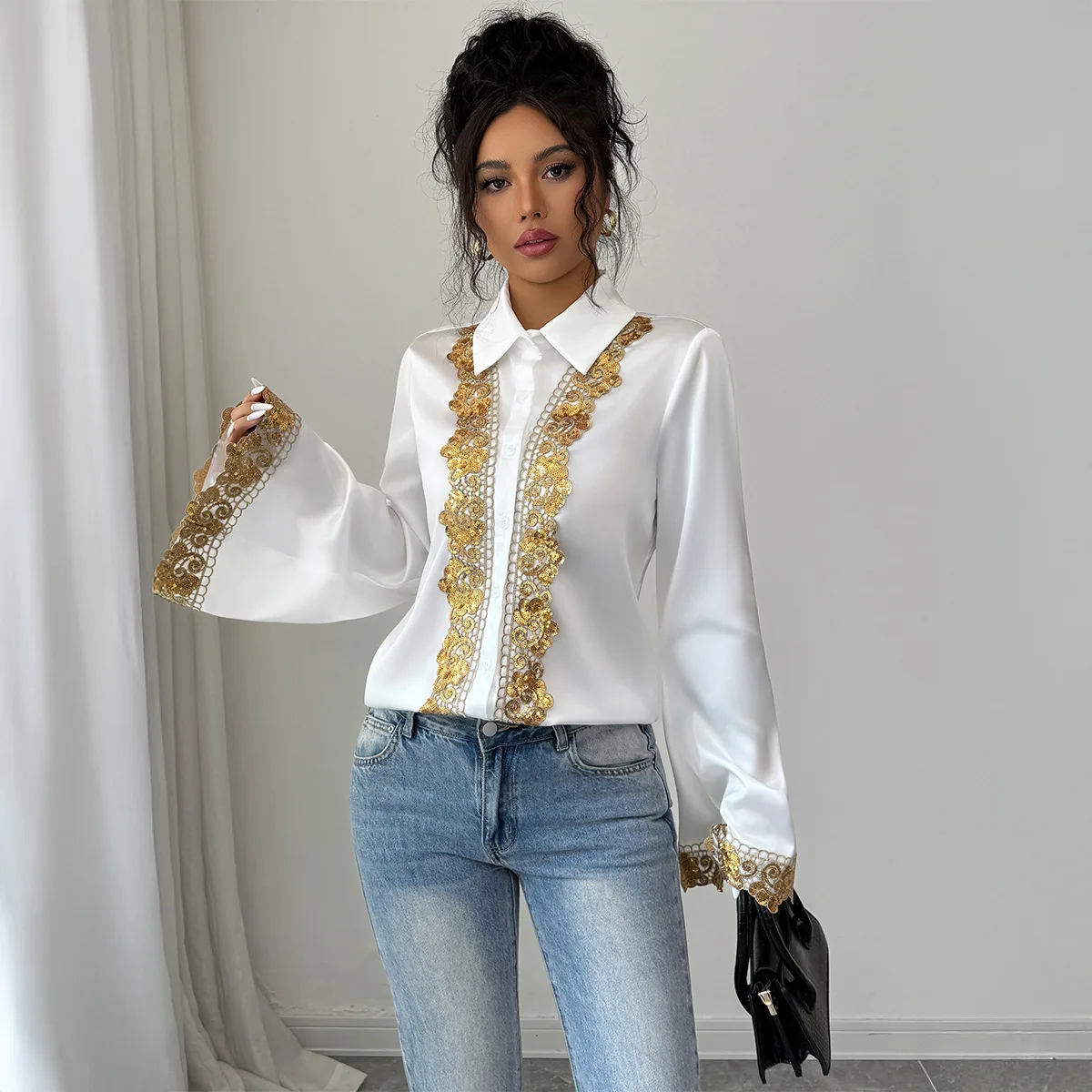 Elegant Satin Lace Bell-sleeve Women's Shirt 2026 Spring-summer Collection Summer Dresses 2026 Boho Prom Lace Party
Elegant Satin Lace Bell-sleeve Women's Shirt 2026 Spring-summer Collection Summer Dresses 2026 Boho Prom Lace Party
