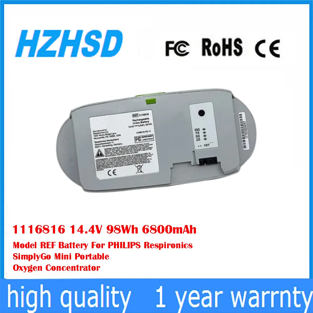 1116816 14.4V 98Wh 6800mAh Model REF Battery For PHILIPS Respironics SimplyGo Mini Portable Oxygen Concentrator
1116816 14.4V 98Wh 6800mAh Model REF Battery For PHILIPS Respironics SimplyGo Mini Portable Oxygen Concentrator