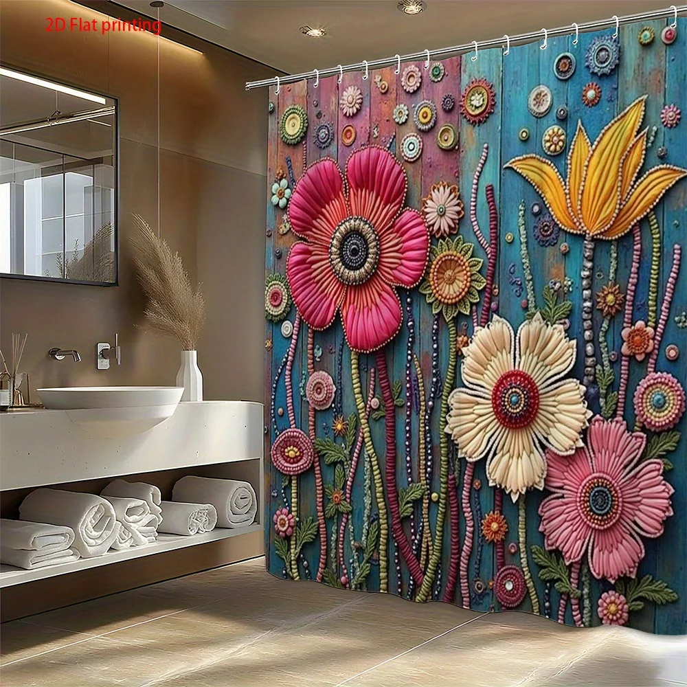 Vibrant Patterned Shower Curtain Bright Flowers Botanical Print Textured Background Aesthetic Art Waterproof Polyester Fabric
Vibrant Patterned Shower Curtain Bright Flowers Botanical Print Textured Background Aesthetic Art Waterproof Polyester Fabric