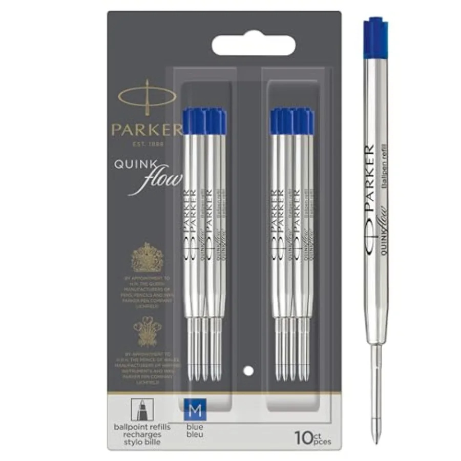 Ballpoint Pen Refills, Medium Point, Blue QUINKflow Ink, 10 Count, Authentic Ink Refills Compatible with Ballpoint Pens
Ballpoint Pen Refills, Medium Point, Blue QUINKflow Ink, 10 Count, Authentic Ink Refills Compatible with Ballpoint Pens