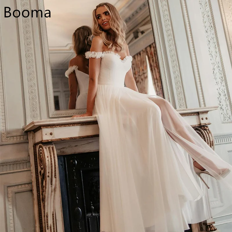 Booma Off The Shoulder A-Line Simple MAXI Wedding Dresses Pleat Floor-Length Brides Gown Custom Made 2025
Booma Off The Shoulder A-Line Simple MAXI Wedding Dresses Pleat Floor-Length Brides Gown Custom Made 2025