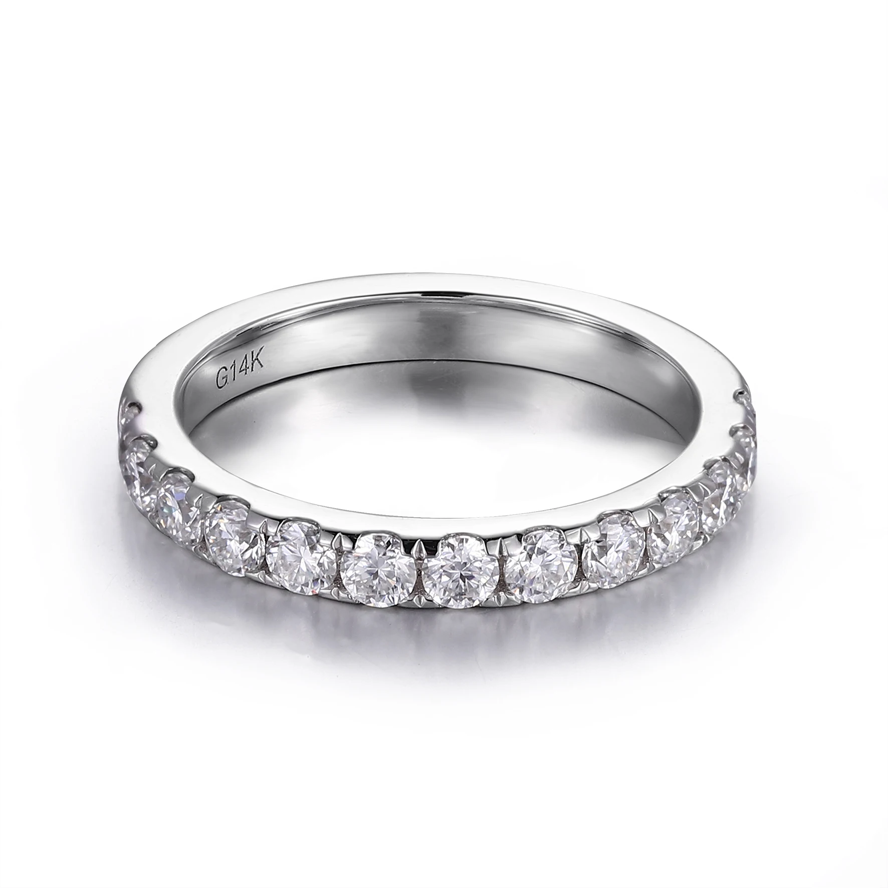 Provence 925 Silver Half Pave Eternity Band With 2.5mm Round Def Moissanite Diamond GRA cert Fashion Jewelry For Women Men
Provence 925 Silver Half Pave Eternity Band With 2.5mm Round Def Moissanite Diamond GRA cert Fashion Jewelry For Women Men