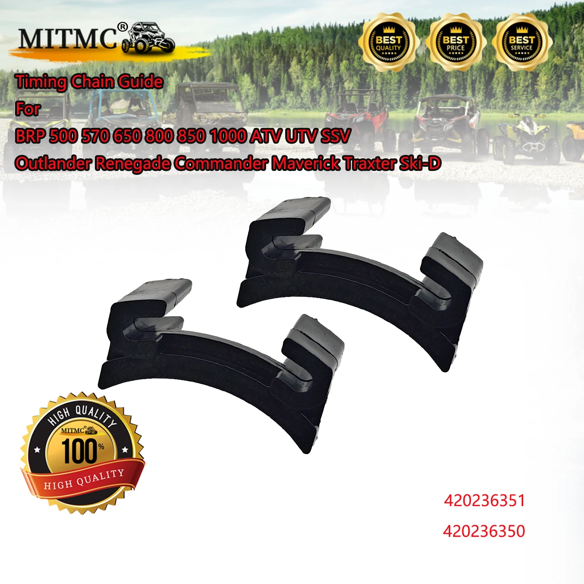 2Pcs Chain Guide For BRP 500 570 650 800 850 1000 ATV UTV SSV Outlander Renegade Commander Maverick Traxter Ski-D 420236351
2Pcs Chain Guide For BRP 500 570 650 800 850 1000 ATV UTV SSV Outlander Renegade Commander Maverick Traxter Ski-D 420236351