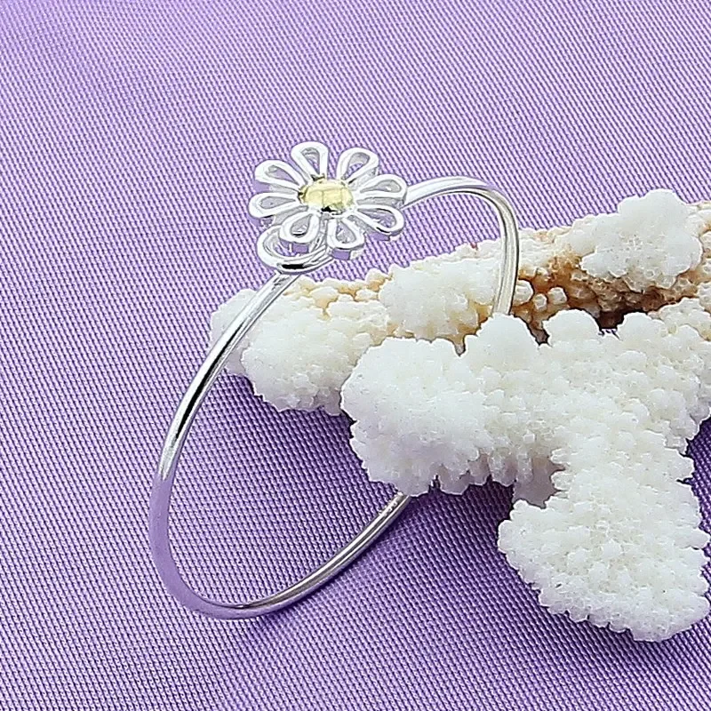 Fashion Jewelry Flower Cuff Bracelet for Women Wedding Engagement Gift - 925 Sterling Silver Bangles
Fashion Jewelry Flower Cuff Bracelet for Women Wedding Engagement Gift - 925 Sterling Silver Bangles