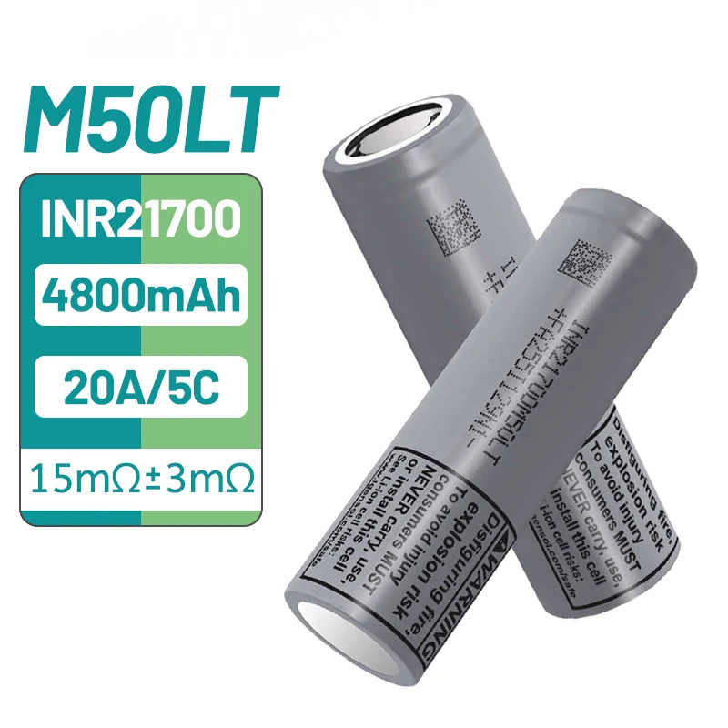 21700 M50LT Battery 4800mAh 5C High Power Rechargeable Cell for power tool battery
21700 M50LT Battery 4800mAh 5C High Power Rechargeable Cell for power tool battery