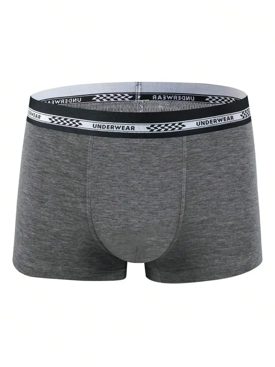 5 Pcs Mens Solid Gray Boxer Shorts With Letter Print Waistband
5 Pcs Mens Solid Gray Boxer Shorts With Letter Print Waistband