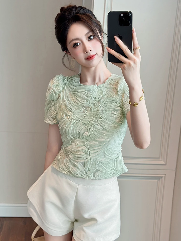 Vintage Elegant Chic 3D Floral Embroidered Mesh Tops Women's Short Sleeve Formal Party Blouse Lady Sequins Club T-shirt Dating
Vintage Elegant Chic 3D Floral Embroidered Mesh Tops Women's Short Sleeve Formal Party Blouse Lady Sequins Club T-shirt Dating