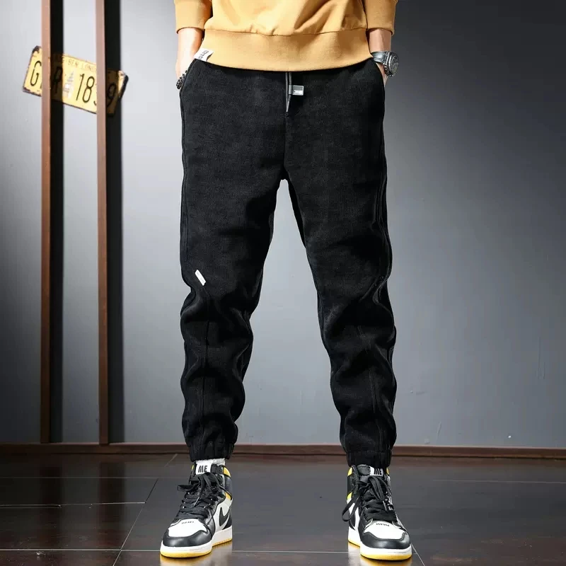 Winter Black Corduroy Pants Men Casual Baggy Pencil Pants Streetwear Fashion Warm Elastic Waist Trousers CP2132
Winter Black Corduroy Pants Men Casual Baggy Pencil Pants Streetwear Fashion Warm Elastic Waist Trousers CP2132