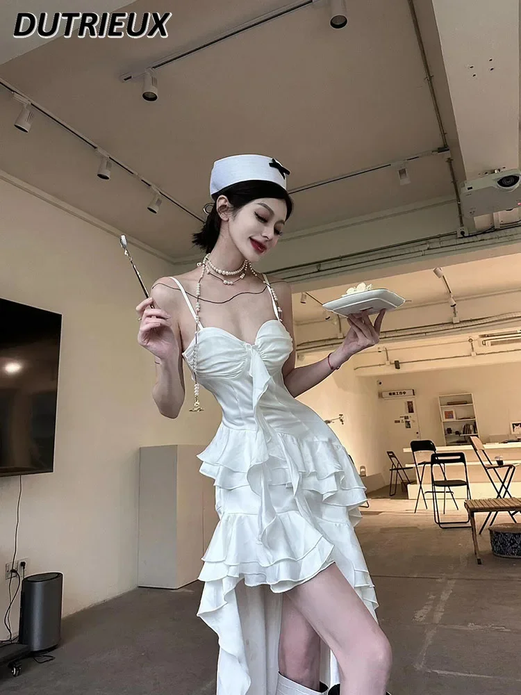 Pure Desire Summer New Irregular Temperament Trailing Dresses Sweet Spice Girl Ruffle Edge Design Suspender Dress Women's
Pure Desire Summer New Irregular Temperament Trailing Dresses Sweet Spice Girl Ruffle Edge Design Suspender Dress Women's