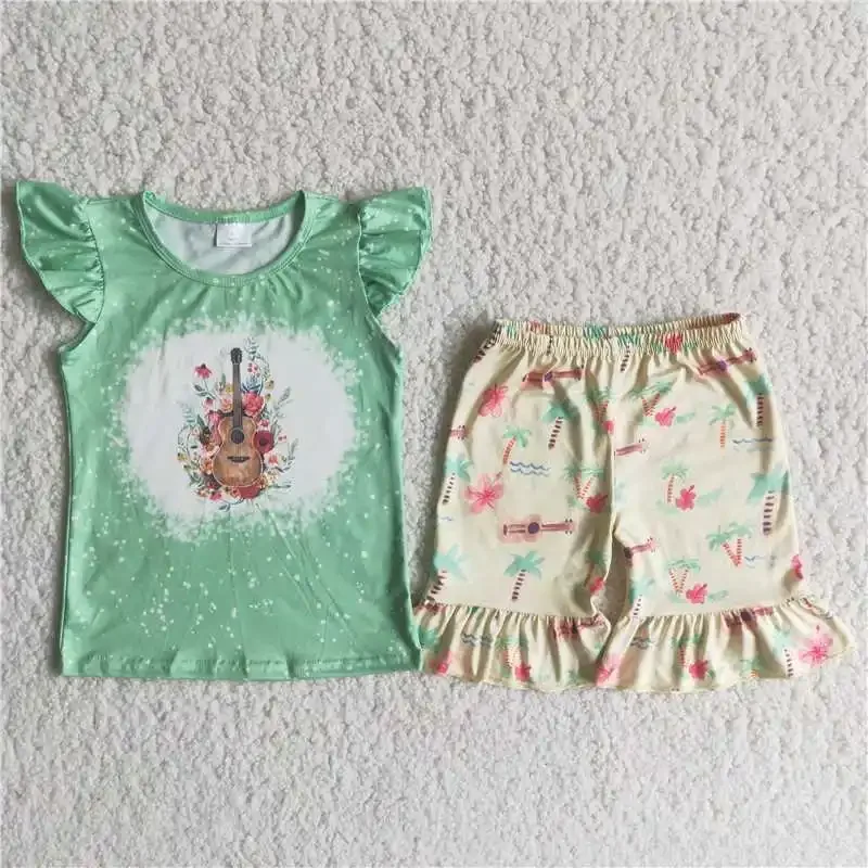 C6-3Summer new girls green small flying sleeve guitar set cute boutique wholesale price
C6-3Summer new girls green small flying sleeve guitar set cute boutique wholesale price