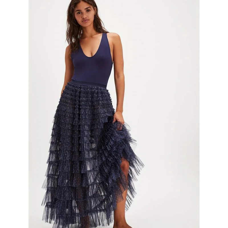Women Tulle Tutu Long Skirt Layered Ruffles Sheer Mesh Elastic A-Line Skirt Beach Party Streetwear
Women Tulle Tutu Long Skirt Layered Ruffles Sheer Mesh Elastic A-Line Skirt Beach Party Streetwear