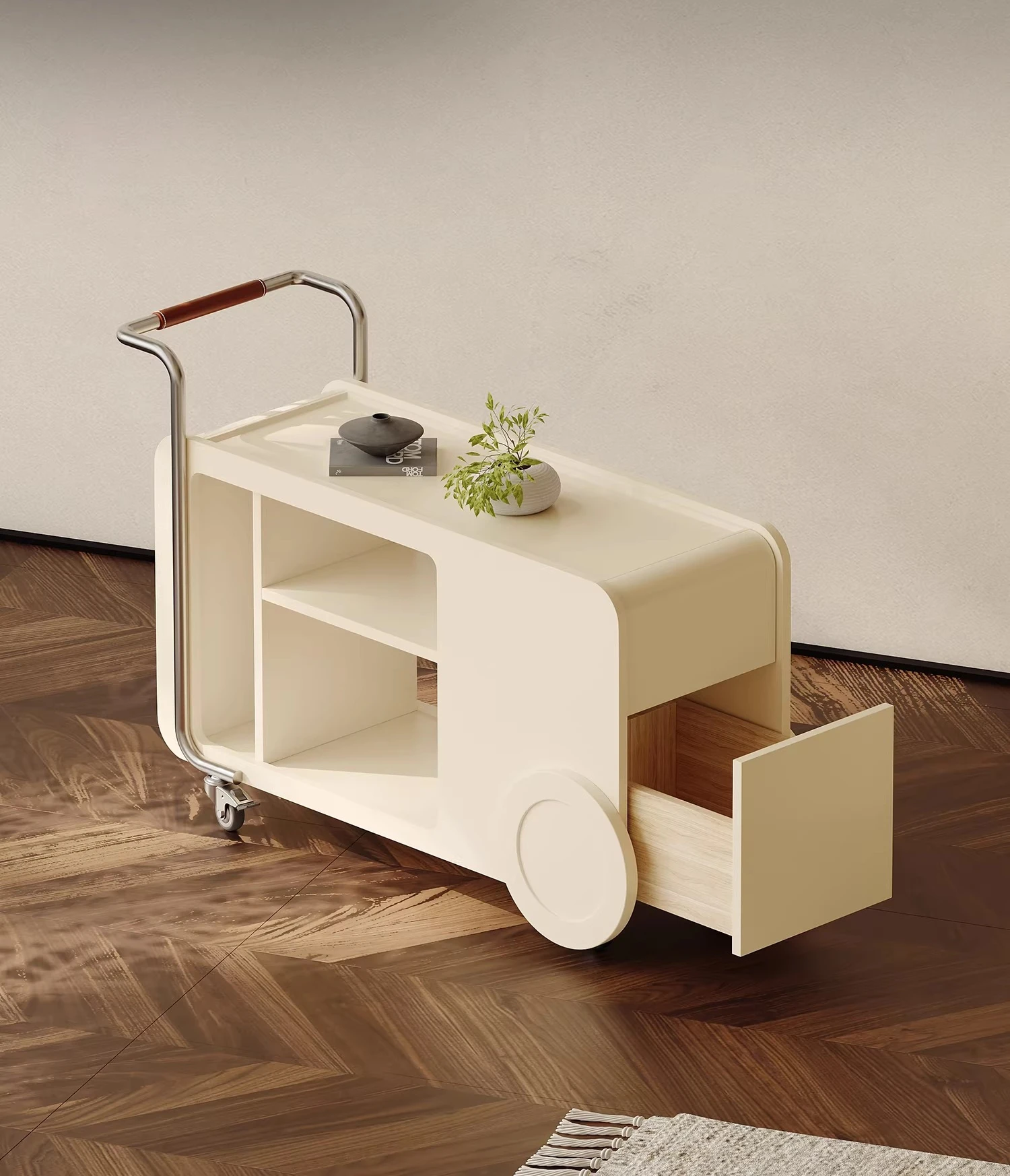 Cream wind trolley side table removable coffee table designer creative storage with wheels living room sofa side cabinet
Cream wind trolley side table removable coffee table designer creative storage with wheels living room sofa side cabinet