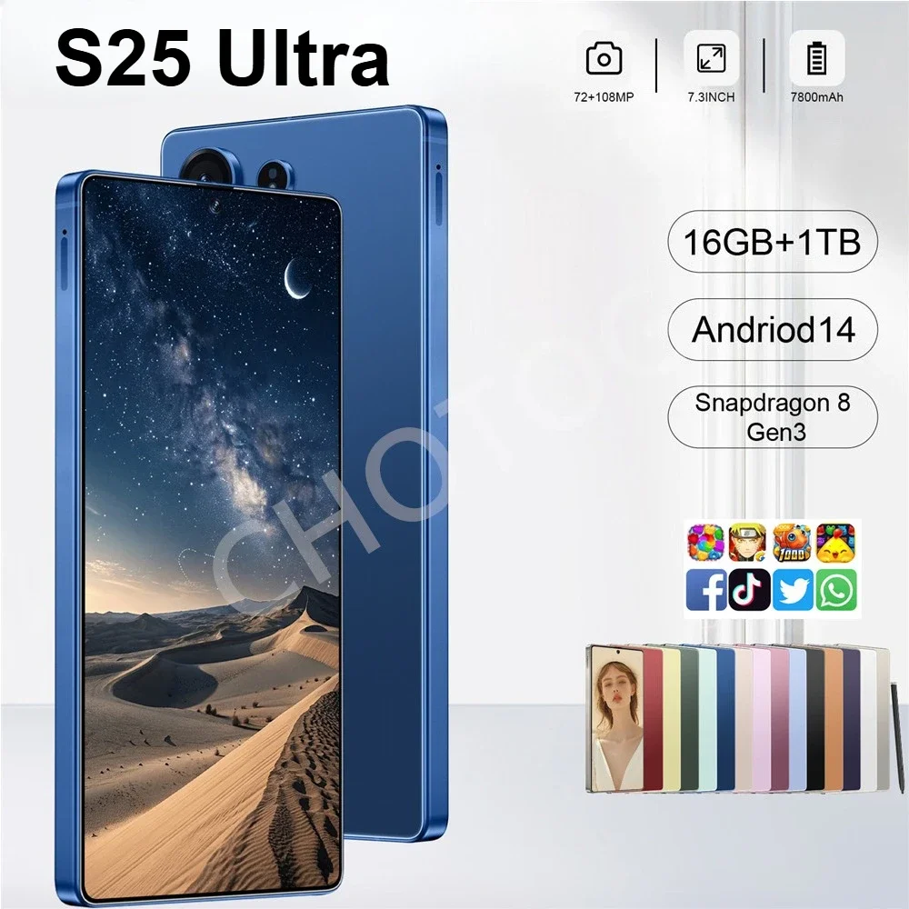 HOT 2025 new S25 Ultra original intelligent 5G dual card dual standby Android 14 system global version 7800mAh battery
HOT 2025 new S25 Ultra original intelligent 5G dual card dual standby Android 14 system global version 7800mAh battery