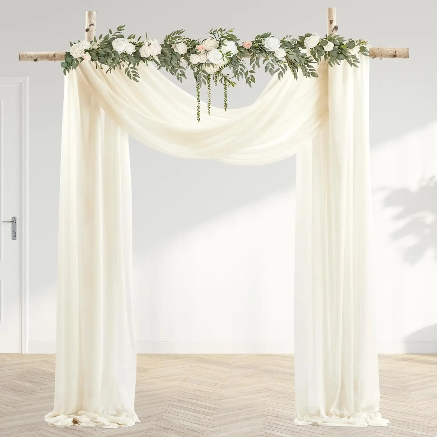 Wedding Arch Draping Fabric,3 Panels 6 Yards Ivory Wedding Arch Drapes for Ceremony Chiffon Fabric Drapes Arbor Drapery Wedding
Wedding Arch Draping Fabric,3 Panels 6 Yards Ivory Wedding Arch Drapes for Ceremony Chiffon Fabric Drapes Arbor Drapery Wedding