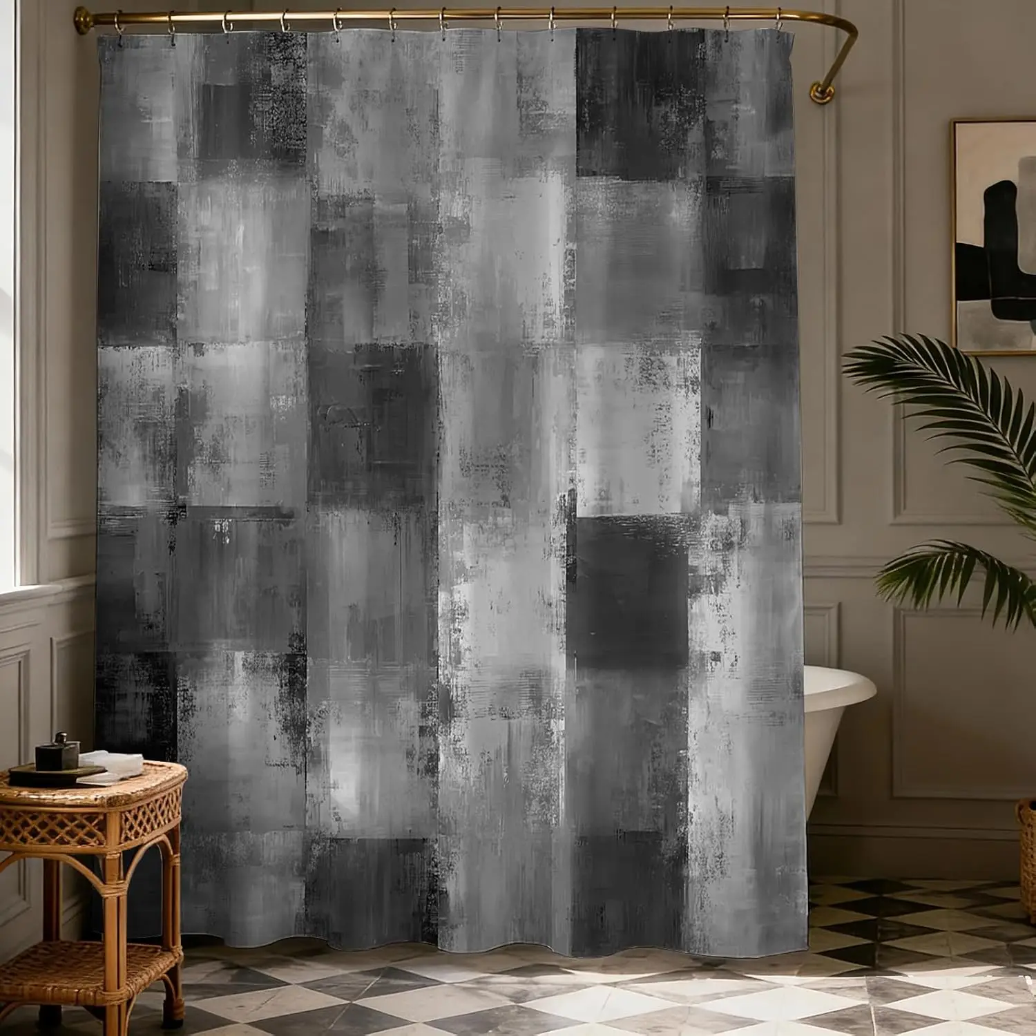 Grey Patchwork Shower Curtain, Black and White Modern Abstract Shower Curtain, Waterproof Fabric Gray Bath Curtain for Modern
Grey Patchwork Shower Curtain, Black and White Modern Abstract Shower Curtain, Waterproof Fabric Gray Bath Curtain for Modern