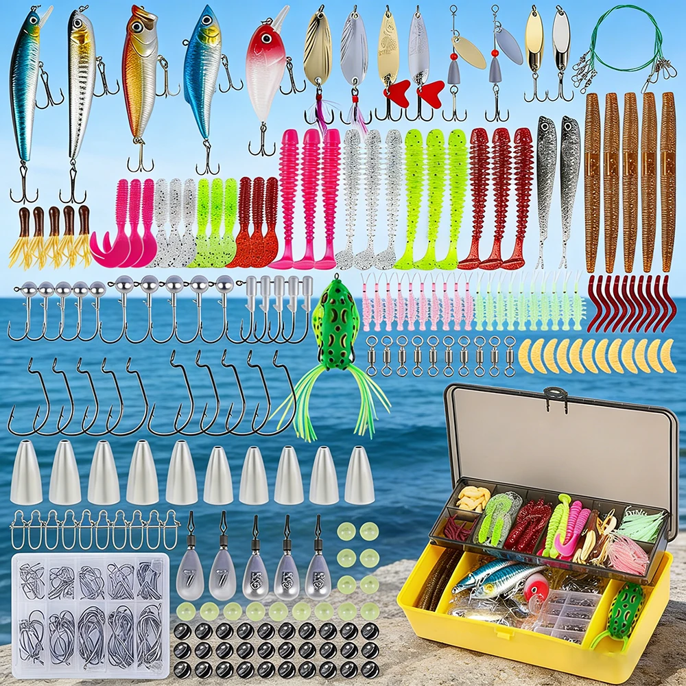 302Pcs Fishing Lures Baits Tackle Including Crankbaits Plastic Worms Jigs Topwater Lures Tackle Box More Fishing Gear Lures Kit
302Pcs Fishing Lures Baits Tackle Including Crankbaits Plastic Worms Jigs Topwater Lures Tackle Box More Fishing Gear Lures Kit