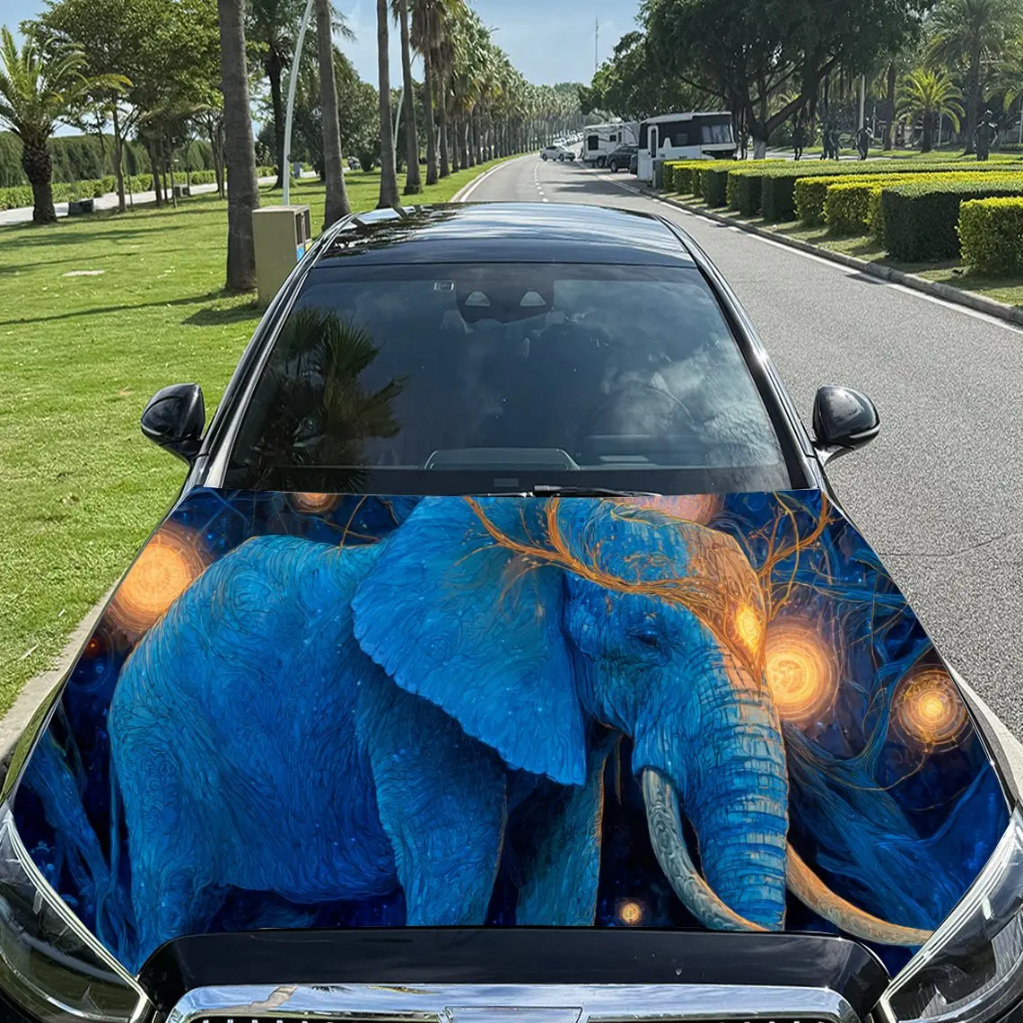 Mystical Blue Elephant PVC Car Engine Hood Vinyl Wraps, Self-Adhesive Waterproof Car Hood Decal Sticker, Car Decoration Protecti
Mystical Blue Elephant PVC Car Engine Hood Vinyl Wraps, Self-Adhesive Waterproof Car Hood Decal Sticker, Car Decoration Protecti
