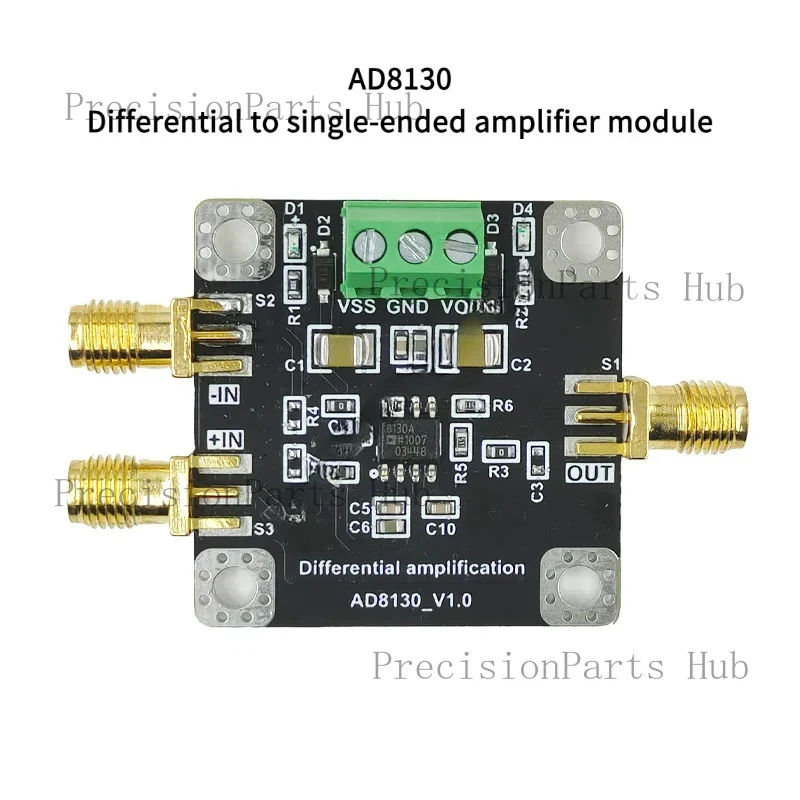 AD8130 Module Differential to Single Ended Amplifier Module with Low Noise, Low Distortion, and High Common Mode Rejection Ratio
AD8130 Module Differential to Single Ended Amplifier Module with Low Noise, Low Distortion, and High Common Mode Rejection Ratio