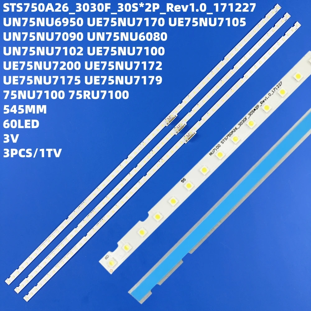 LED backlight strip (3) for UN75NU6950F UN75NU7100 UE75NU7100 UE75NU7172U UN75NU710DF UE75NU7200 UE75NU7170U BN96-46078A
LED backlight strip (3) for UN75NU6950F UN75NU7100 UE75NU7100 UE75NU7172U UN75NU710DF UE75NU7200 UE75NU7170U BN96-46078A